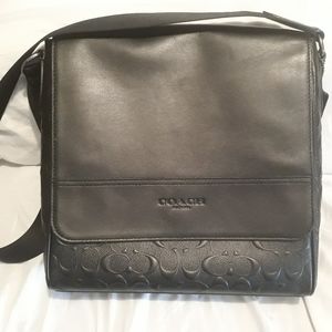 Coach Mens Messenger Bag Black Leather